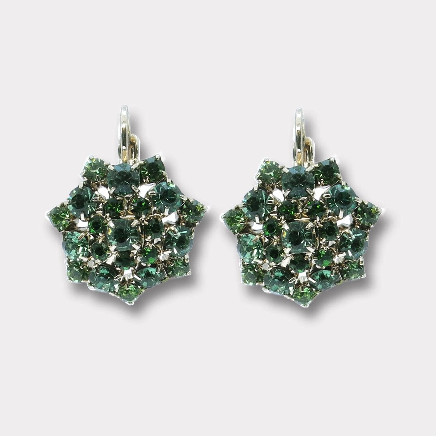 Farfino oorbellen Mirella Green, ingelegd met swarovski  - DAMICE Hair & Nails